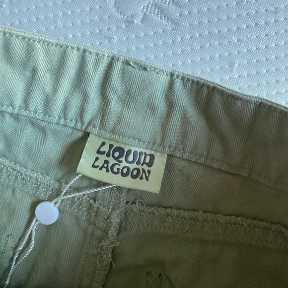 Liquid Lagoon Men's Canvas Denim Jean Green Patchwork Carpenter Colorblock Pants - Picture 6 of 10